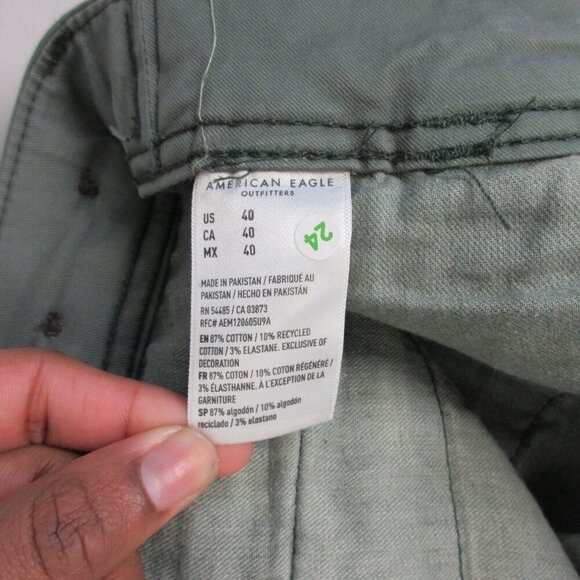 American Eagle Outfitters Lived-In Cargo Shorts Men's 40 Green Cotton Casual 680 - Picture 6 of 13